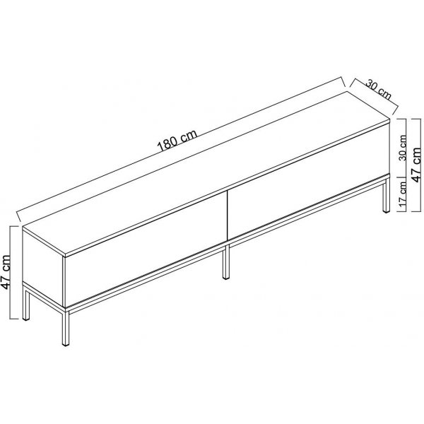 Meuble TV Lord - Anthracite/or Meuble TV Lord - Anthracite/or