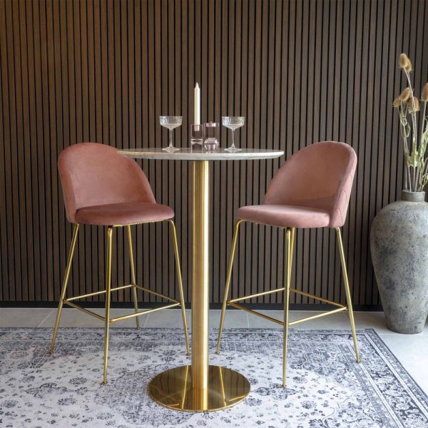 Tabouret de bar Lausanne - Rose/laiton Tabouret de bar Lausanne - Rose/laiton