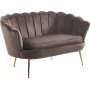 Kingsley 2-zitsbank in fluweel - bruin/messing + Meubelpoten