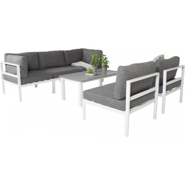 Copacabana loungegrupp - Vit/Gr