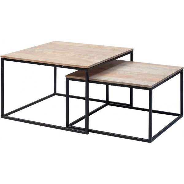 Melissa satsbord 75x75 | 65x65 cm - Tr/svart