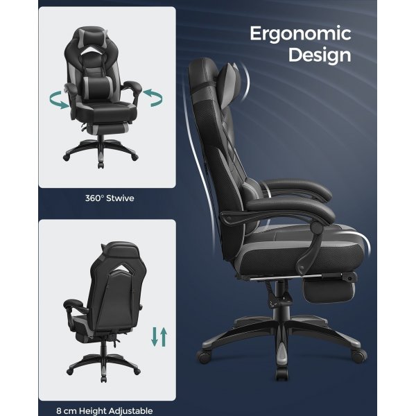 Chaise de bureau Waldemar - Noir/gris