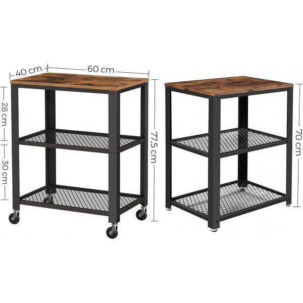 Lasse serveringsvagn - Brun/svart Lasse serveringsvagn - Brun/svart