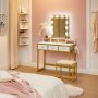 Nelli sminkbord 90 x 40 cm - Vit/guld