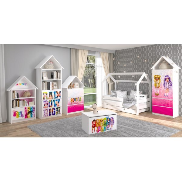 Casa wit kinderbed met uitschuifbaar extra bed 80x180 cm inclusief matrassen