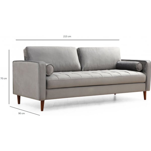 Rome 3-sits soffa - Ljusgr