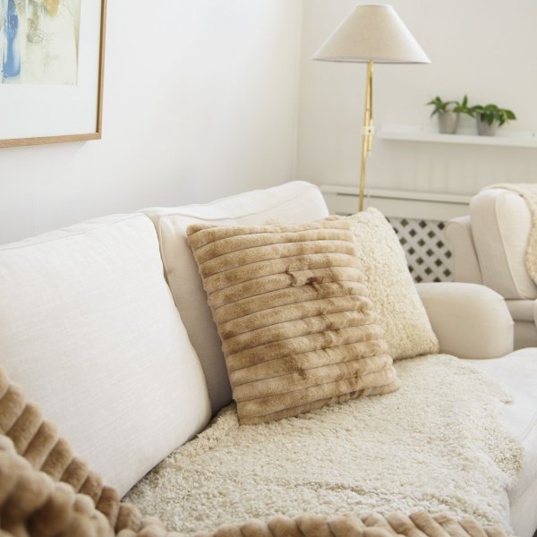 Coussin dcoratif ray Toffee - 45 x 45 cm