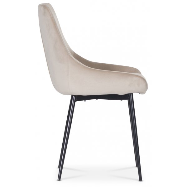 Plaza matgrupp, marmorbord med 4 st Theo sammetsstolar - Beige/Vit/M�ssing