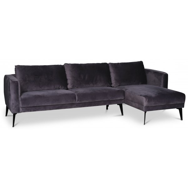 Kingsley Divansoffa i grå sammet Kingsley Divansoffa i grå sammet