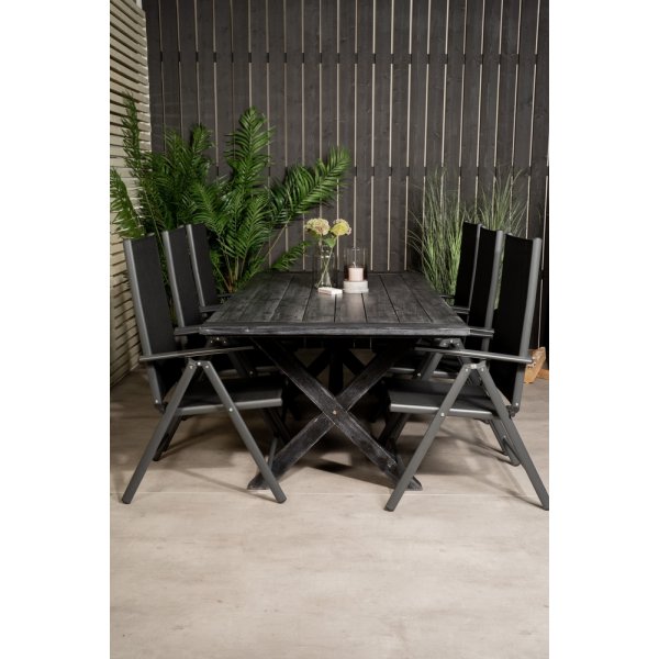 Rives utematgrupp med 6 st Break stolar - Svart