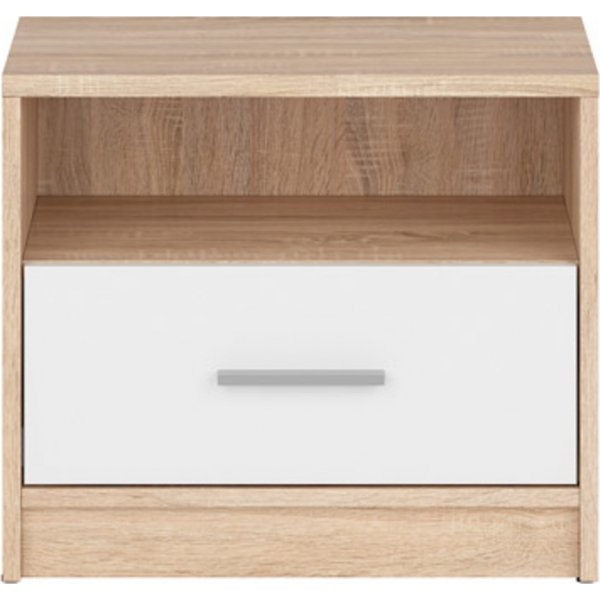 Table de chevet Nepo Plus - Chêne clair/blanc Table de chevet Nepo Plus - Chêne clair/blanc