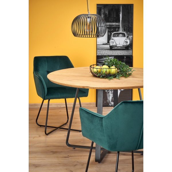 Table à manger Raphael Ø120 cm - Chêne/noir Table à manger Raphael Ø120 cm - Chêne/noir