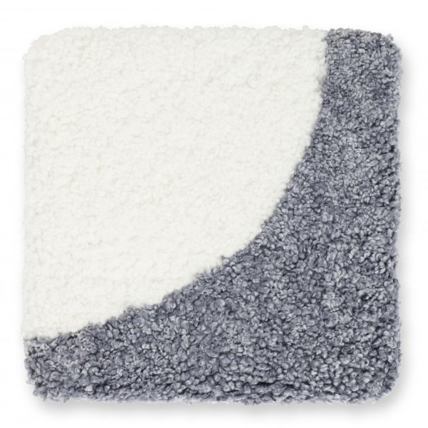Curly stolsdyna frskinn Silvergr/vit