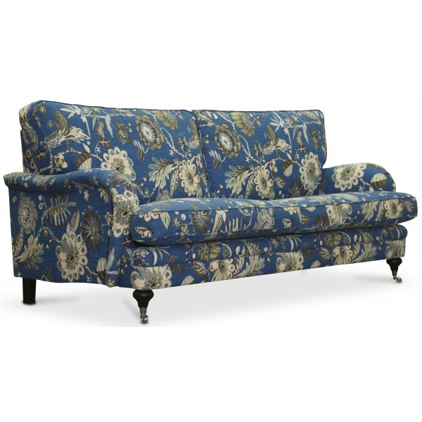 Savoy 3-sits soffa med blommigt tyg - Havanna Blå Savoy 3-sits soffa med blommigt tyg - Havanna Blå
