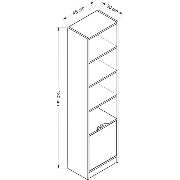 Elina boekenkast 1 - Walnoot/antraciet