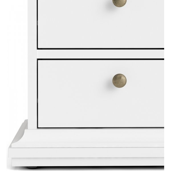 Paris smal nachtkastje met 2 lades en 1 open vak - Wit