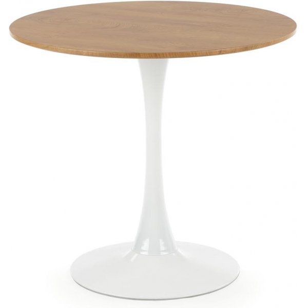 Matgrupp Sumner Ø80 cm ek/vit med 2 st Plaza stolar i grå sammet Matgrupp Sumner Ø80 cm ek/vit med 2 st Plaza stolar i grå sammet