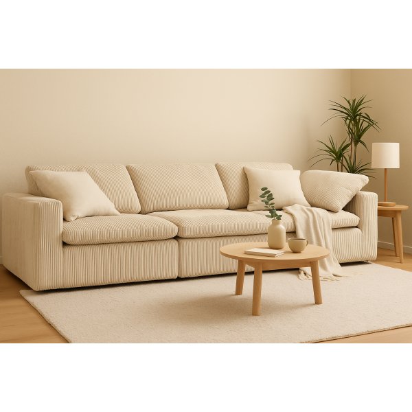 Soffa 320 cm beige manchester