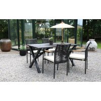 Scottsdale utematgrupp matbord med 4 st Skanör karmstolar - Svart/Teak/Beige Scottsdale utematgrupp matbord med 4 st Skanör karmstolar - Svart/Teak/Beige