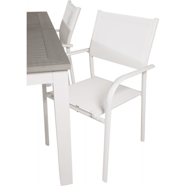 Albany utematgrupp med 4 st Santorini stolar - Grå/Vit Albany utematgrupp med 4 st Santorini stolar - Grå/Vit