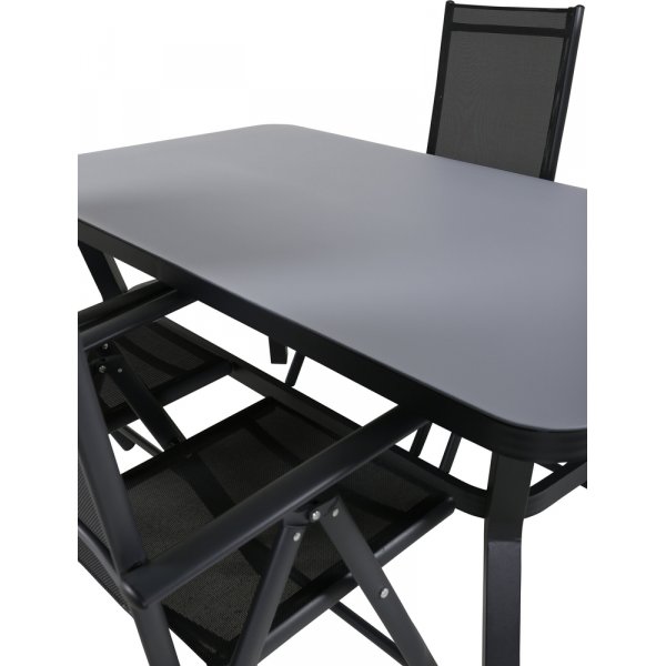 Virya utematgrupp med 4 st Break stolar - Svart/Grå Virya utematgrupp med 4 st Break stolar - Svart/Grå