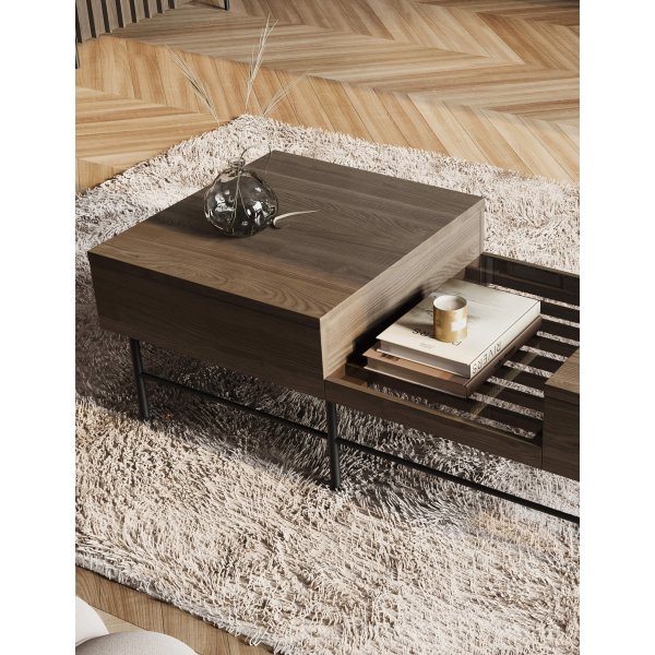 Piemonte soffbord - Portland ask/svart