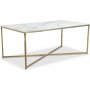 Palasso soffbord 110 cm - Mssing / Marmorerat glas + Textilskydd fr mbler