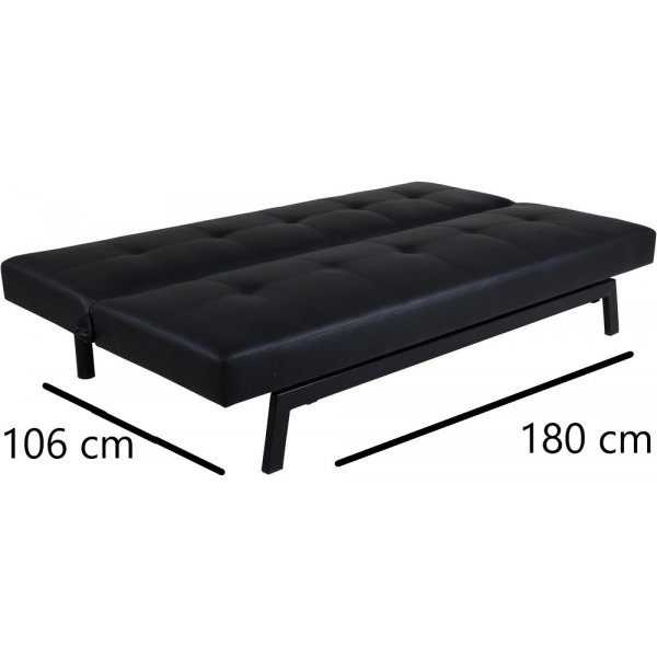 Sleep bäddsoffa - Svart konstläder Sleep bäddsoffa - Svart konstläder