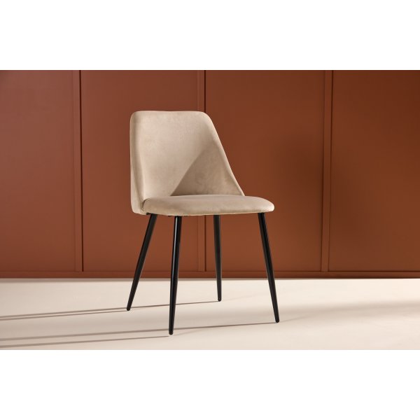 Night matstol - Beige sammet/svart Night matstol - Beige sammet/svart