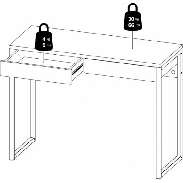 Bureau Function Plus 101,6 x 40 x 76,5 cm - Blanc
