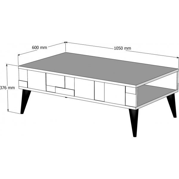 Table basse Madrid 105 x 60 cm - Noyer/anthracite
