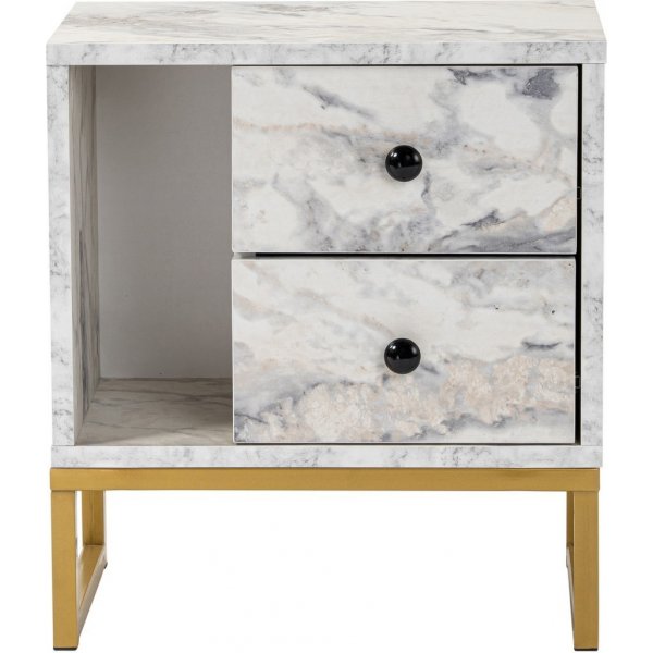 Glimmer sngbord - Freesia marmor/guld