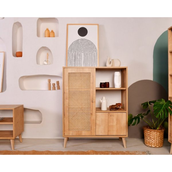 Haze skåp med hyllor - Ek Haze skåp med hyllor - Ek