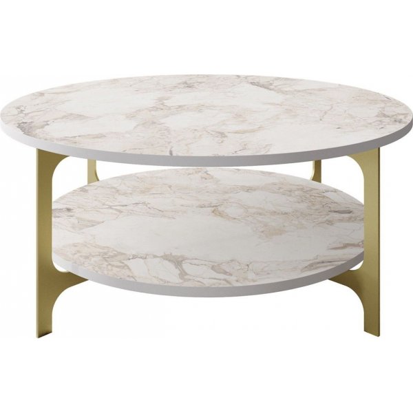 Table basse Versy 90 x 36,8 cm - Or/marbre blanc Table basse Versy 90 x 36,8 cm - Or/marbre blanc