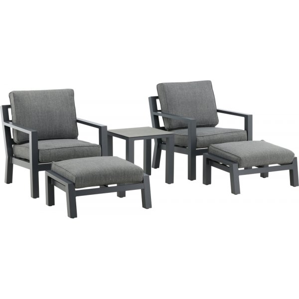 Groupe lounge Barcelona - Noir/gris Groupe lounge Barcelona - Noir/gris