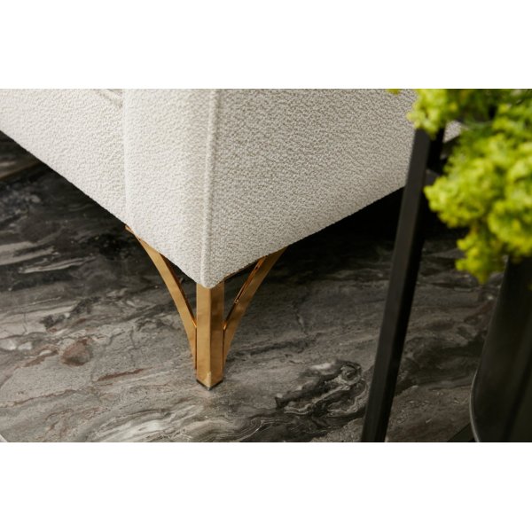 Canapé d'angle Berlin - Blanc crème/or Canapé d'angle Berlin - Blanc crème/or