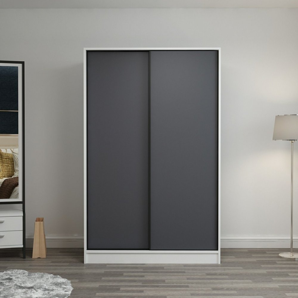 Kapusta garderob 120 x 52 x 210 cm - Vit/antracit - Garderober