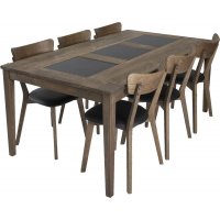 Habo matgrupp inkl. 6 st Ekeby stolar - Ek/granit Habo matgrupp inkl. 6 st Ekeby stolar - Ek/granit