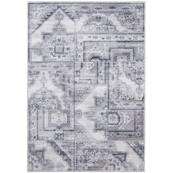 Cleo Patch Machine Geweven Vloerkleed - Grijs