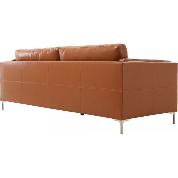 Soffa 3-sits brunt konstläder 200 cm Soffa 3-sits brunt konstläder 200 cm