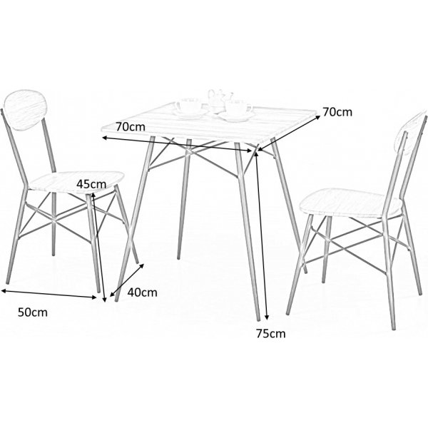 Table basse Arne avec 2 chaises - Noir/chêne sanremo Table basse Arne avec 2 chaises - Noir/chêne sanremo