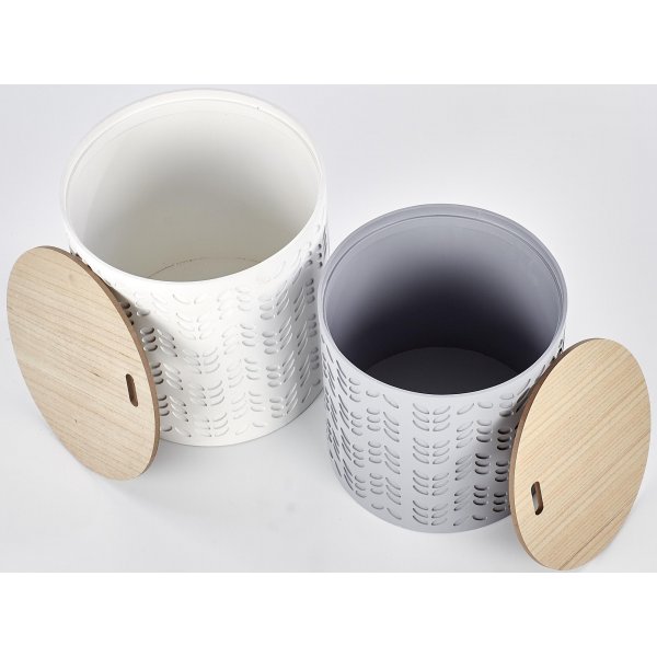 Table banc Trudie 35/39 cm - Blanc/gris