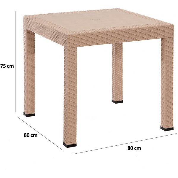 Groupe de repas d\\\'extrieur Meco avec fauteuils - Cappuccino