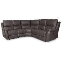 Enjoy Hollywood recliner-hörnsoffa - 4-sits (el) i mörkbrunt microfibertyg Enjoy Hollywood recliner-hörnsoffa - 4-sits (el) i mörkbrunt microfibertyg