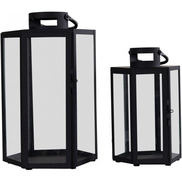 Milos lykta - Svart - 2 st Milos lykta - Svart - 2 st