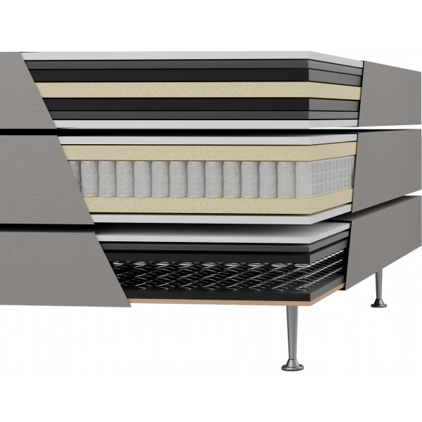 Continentaal bed + hoofdbord 120 x 200 cm - Dream