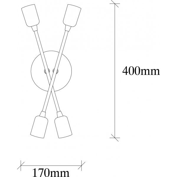 Uitlopende wandlamp 3404 - Vintage