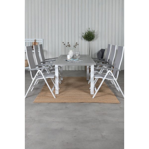 Albany utematgrupp med 6 st Albany stolar - Grå/Vit Albany utematgrupp med 6 st Albany stolar - Grå/Vit