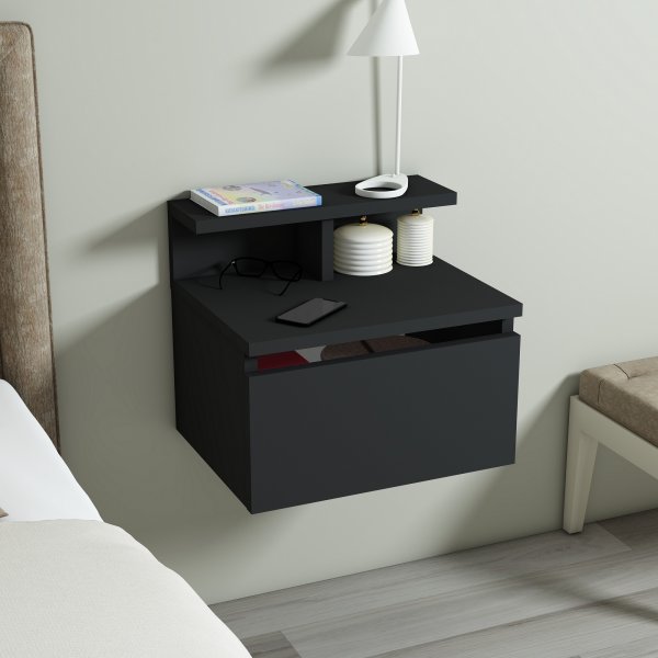 Olmo vägghängt sängbord - Antracit Olmo vägghängt sängbord - Antracit