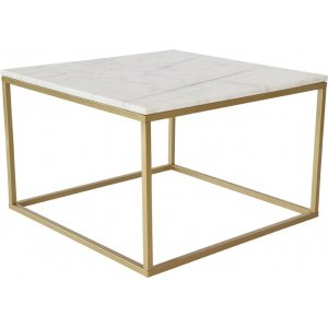 Accent soffbord i marmor 75x75 cm mässingsfärgat underrede Accent soffbord i marmor 75x75 cm mässingsfärgat underrede